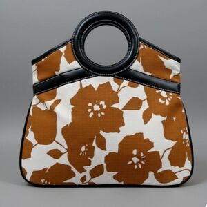 Vintage Victoria's Secret Tan and Black Floral Tote